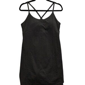 Athleisure Athletic  Black Spaghetti Strap Mini Dress Shorts Shelf Bra XL‎